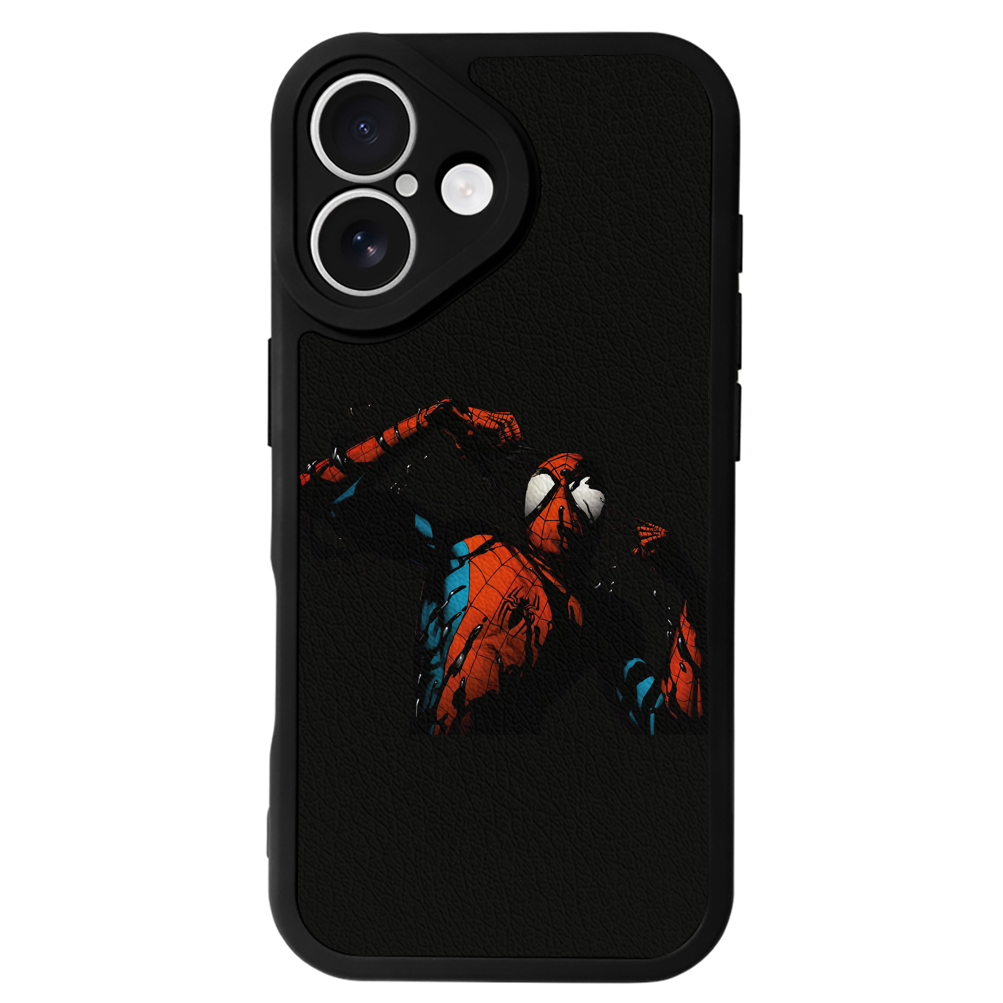Spider Man スパイダーマン 【iPhone 16シリーズ対応】シリコンスマホケース（レザー調） 材質：シリコン